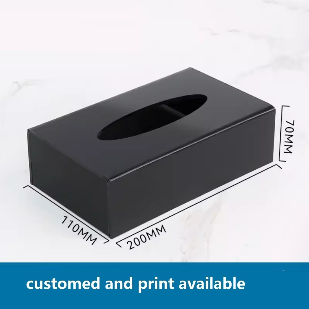 Napkin Dispenser 200mm Black Matte Product Support Stands Hotel Consumables Room Storage Hotel Consumable Box Organization Factory Customized Custom Leather