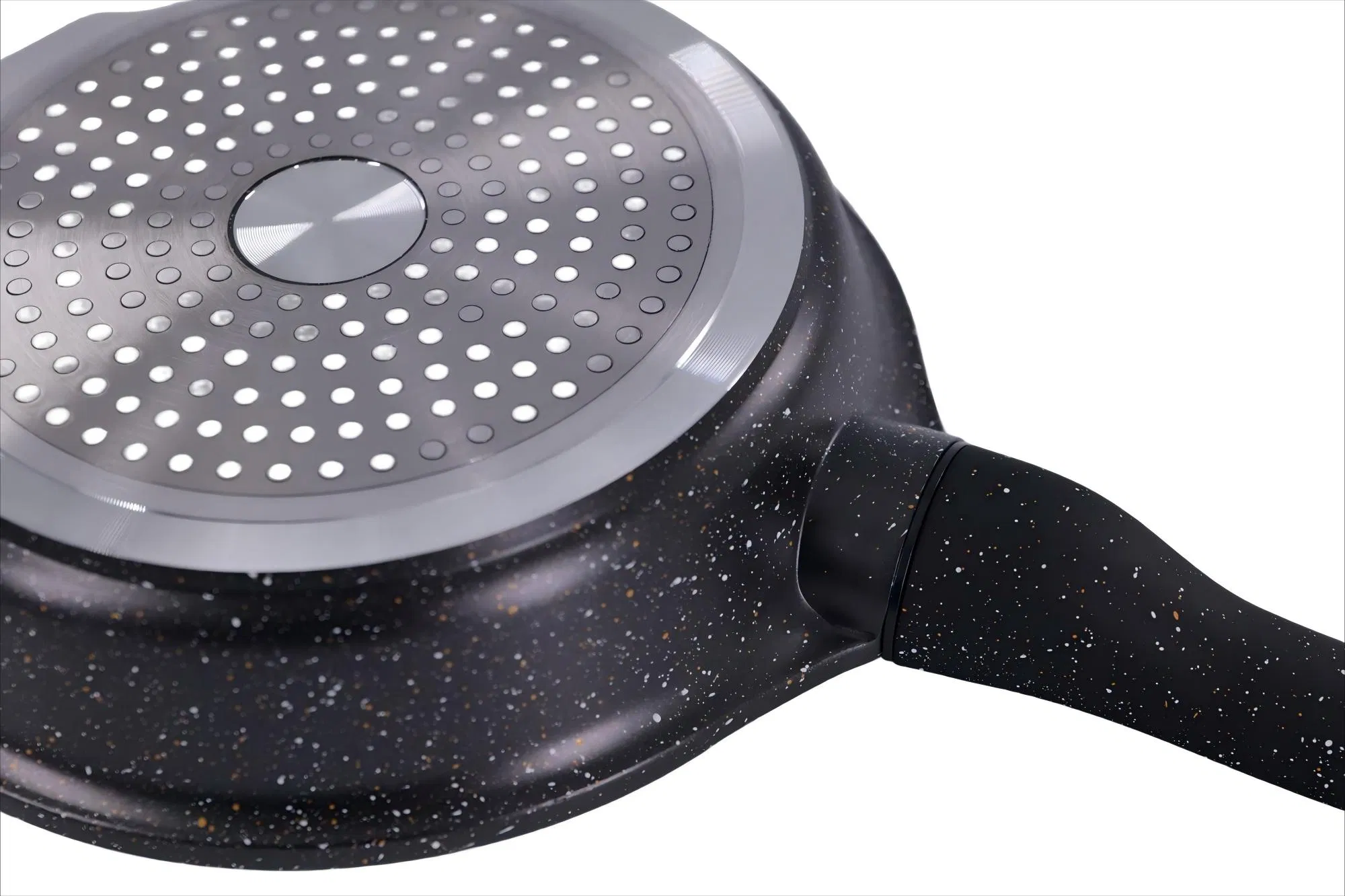 Skillet 26cm Aluminum Non-Stick Kitchenware Straight-Mouthed Frying Pan with Lid