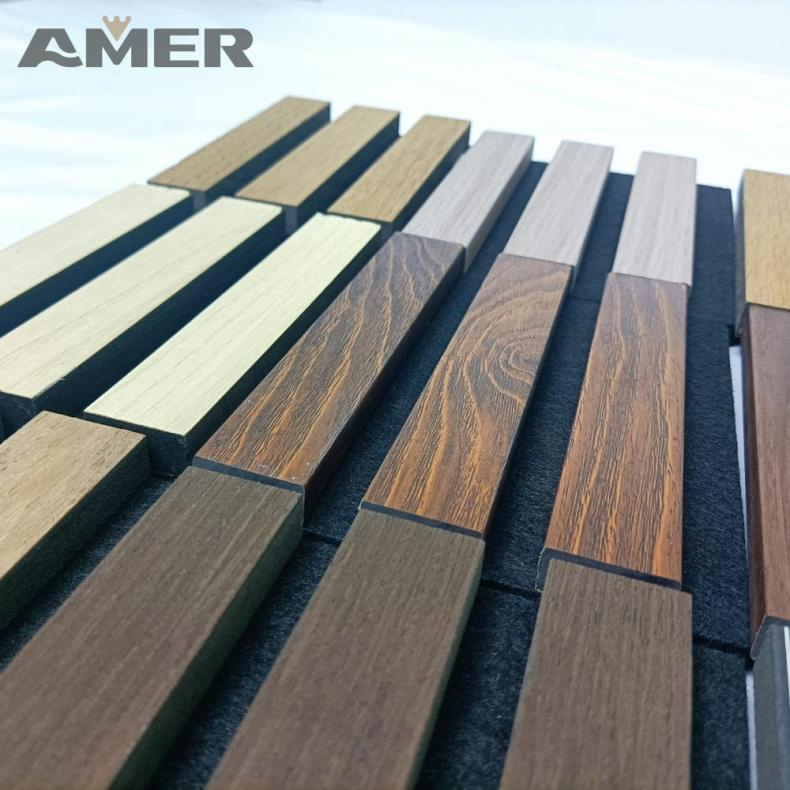 Theater Wall and Ceiling B1 Grade Flame Retardant Material Pet Wooden Slat Wall Acoustic Panel