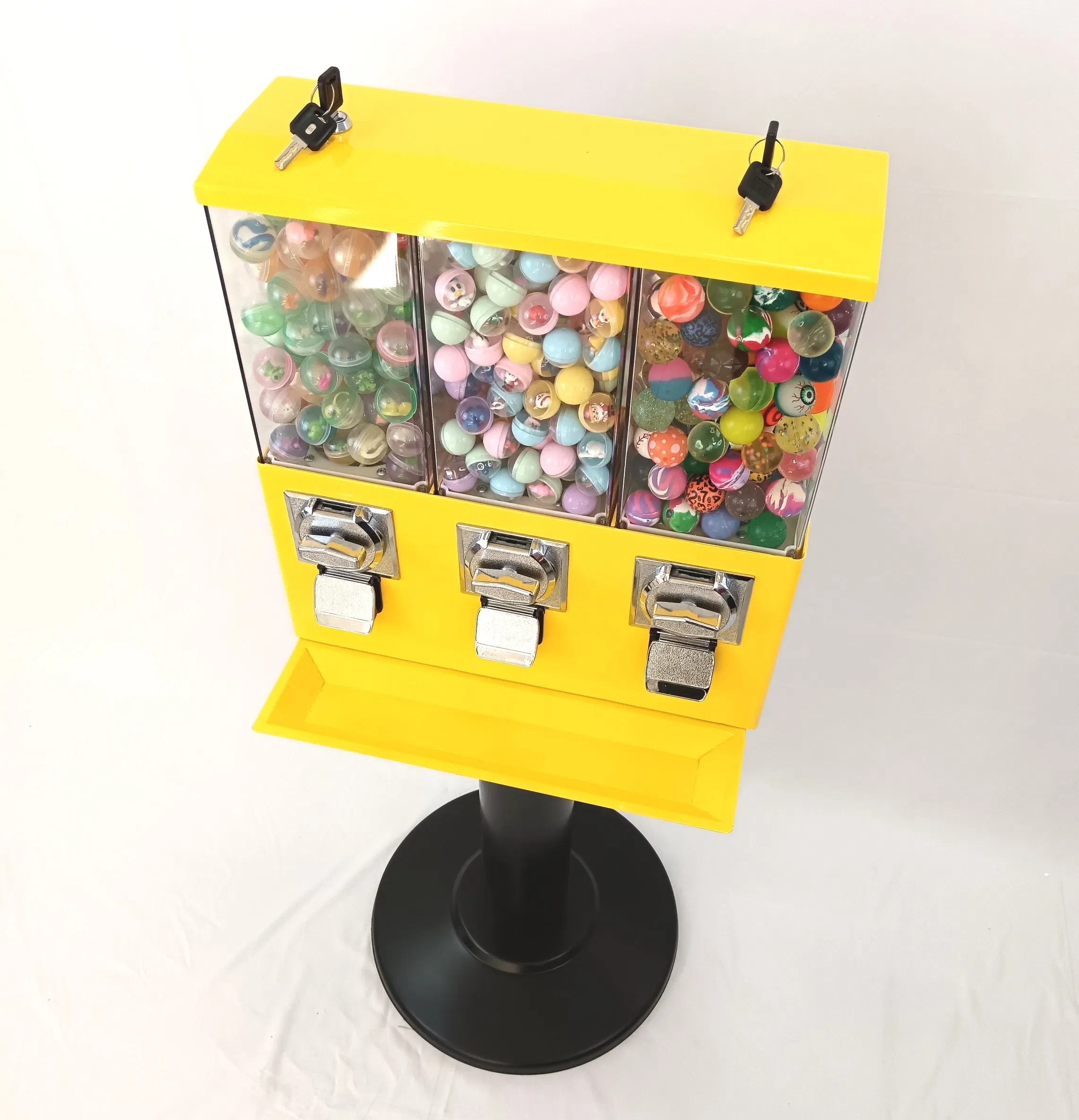 Ak19 Steel Triple Vendor Gumball Bulk Candy Vending Machine