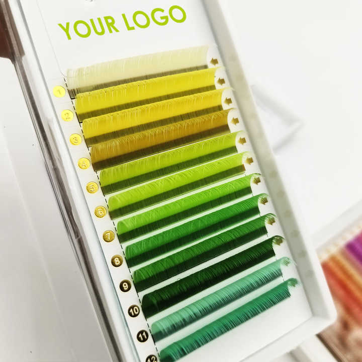 Private Label Colored Las Extension Cashmere Eyelash Extensions Color Lash Extensions Supplies Colorful Lash Trays