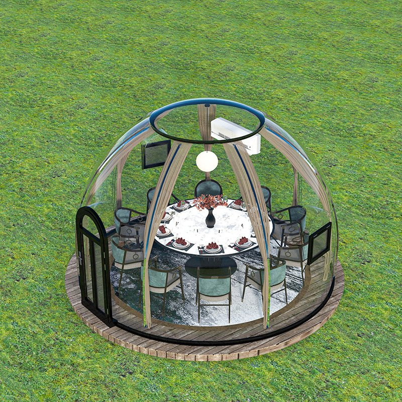 Luxury Clear Transparent Camping Hotel Round Polycarbonate Glamping Prefab Dome House