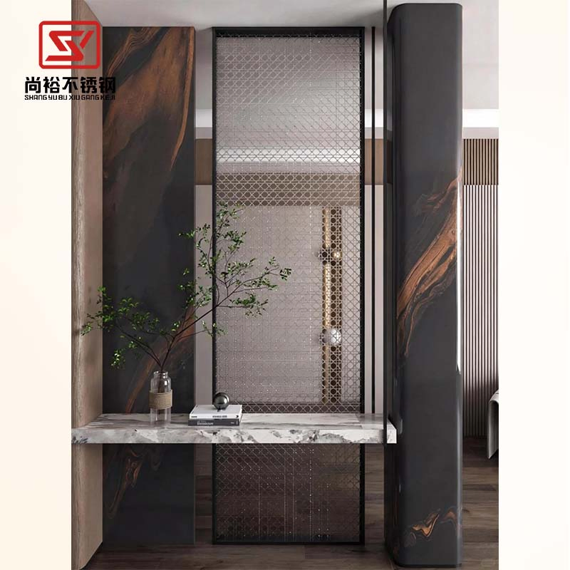 Stylish Glass Stainless Steel Partitions for Modern Living Room Spaces