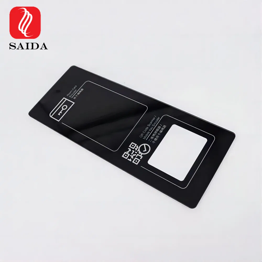 Customized Anti Fingerprint Tempered Cover Glass for Face Recognition Smart Door Lock with Screen Printing