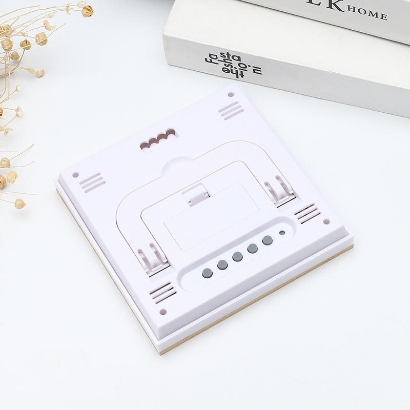 Digital Big LCD Thermometer Hygrometer Clock with Weather Station in Bamboo