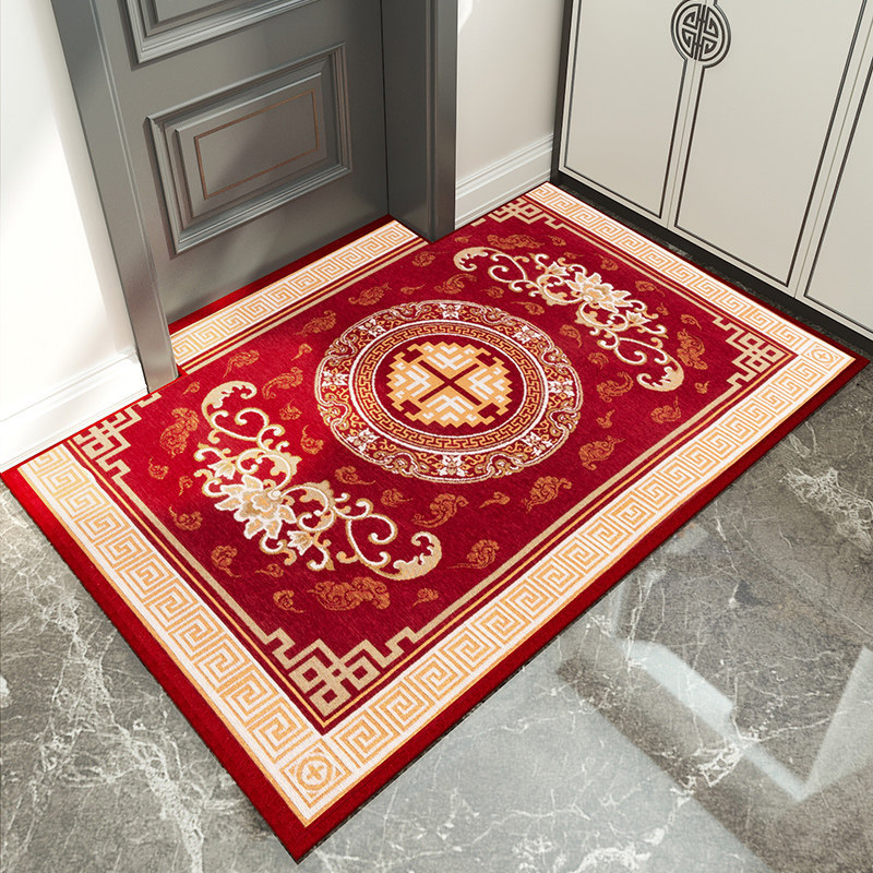 Factory Direct Sale New Chinese Style Jacquard Entry Floor Mat Home Door Mat