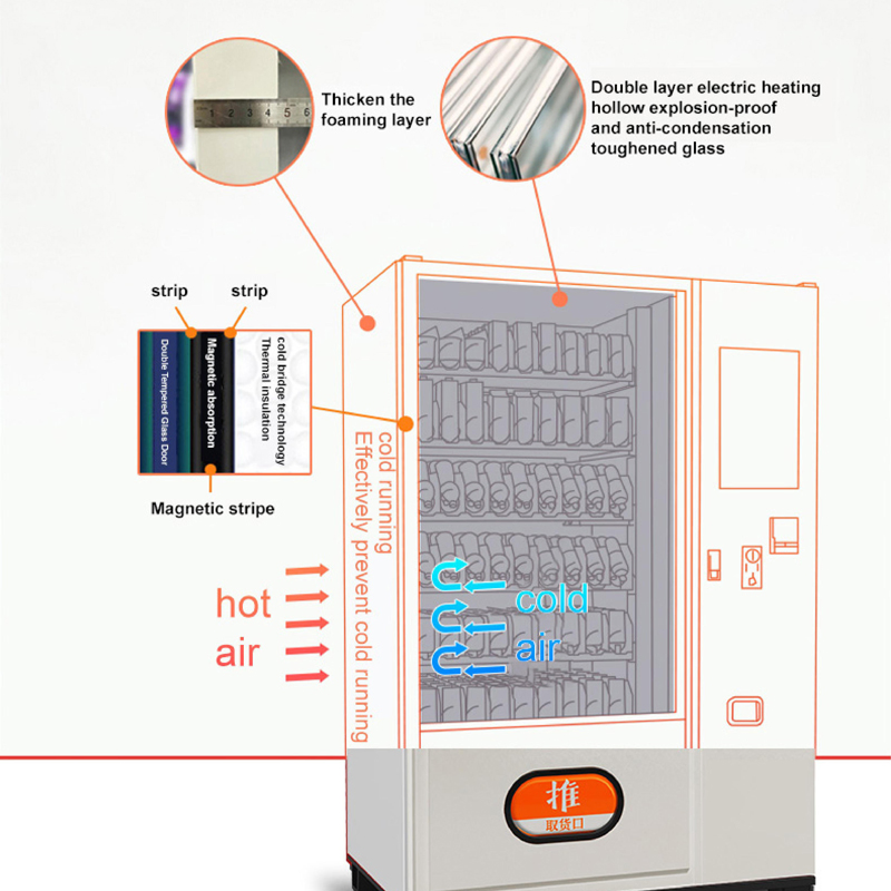 Factory Price Touch Screen Food Beverage Refrigerated Vending Equipment 24 Hours Smart Automatic Snack Cold Drink Combo Vending Machine for Sale Coin Operated