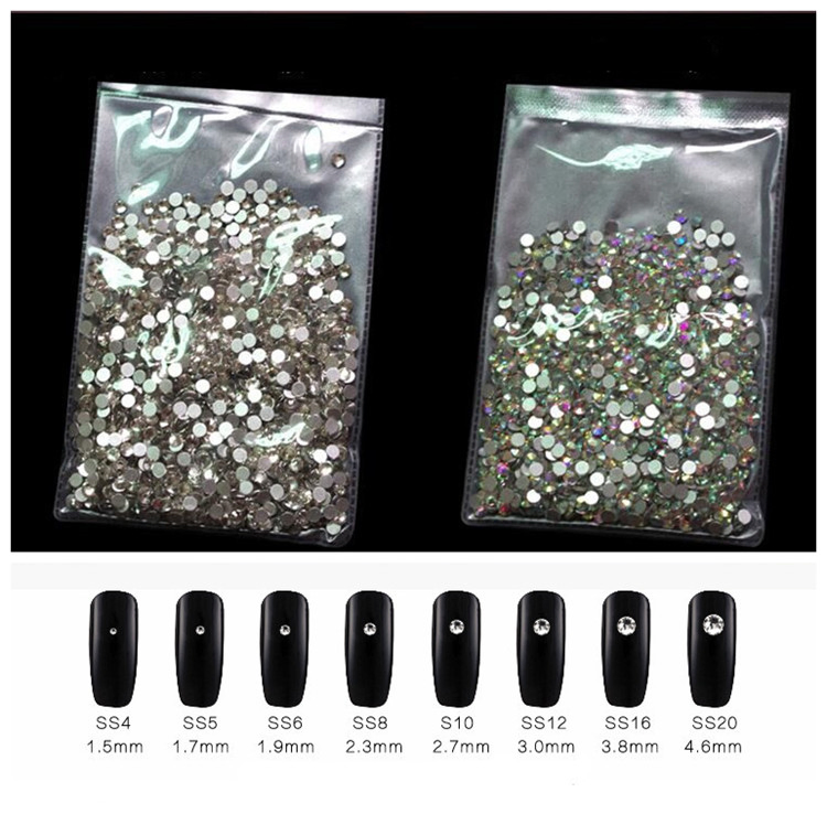 Flatback AB Shiny 3D Crystal Diamond Rhinestone Sticker Nail Art Decoration Accessory