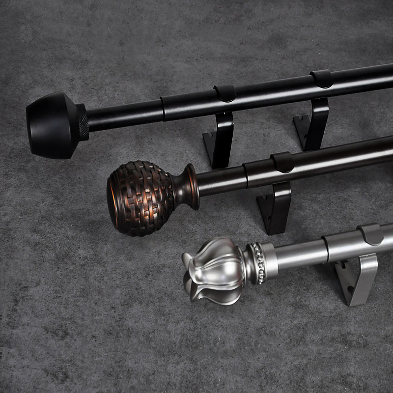 Manufacturer Custom Iron Black 28mm Extendable Window Curtain Rods
