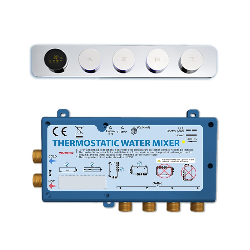 Stepon Bathroom Smart Control Thermostatic Shower Safety Rainfall SPA Concealed Install Package