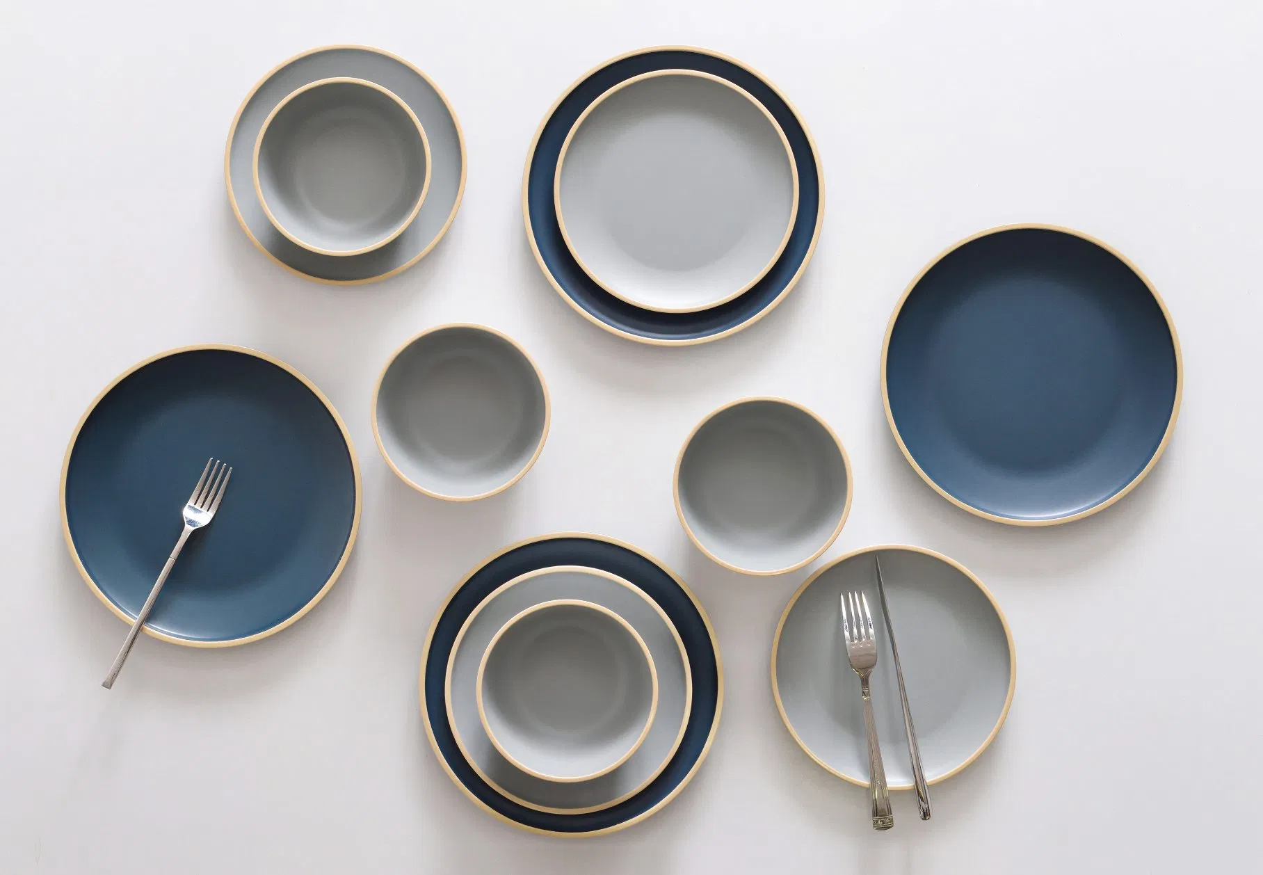 Dinner Plate Household Dinnerware Set Melamine Gray Bowl