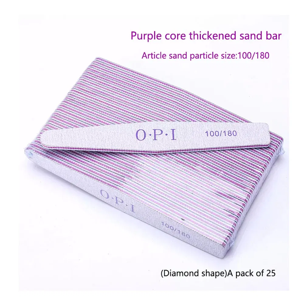 Professional Custom Printed Logo 25 PCS Per Bag Double Side Sandpaper Nail File 100/180