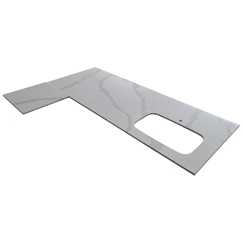 Prefab White/Grey/Black/Brown Artificial Engineered Quartz Stone/Solid Surface/Granite/Marble Countertop for Kitchen and Bathroom