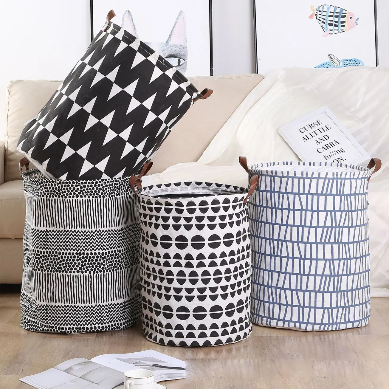 Waterproof Dirty Cloth Baskets Folding Laundry Bags for Storage Toy Clothes