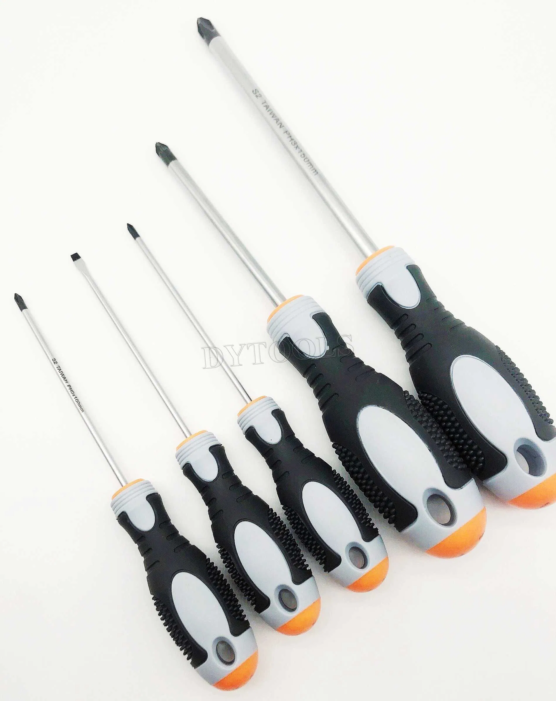 Screwdrivers with Three Color Handle, Cr-V Blade