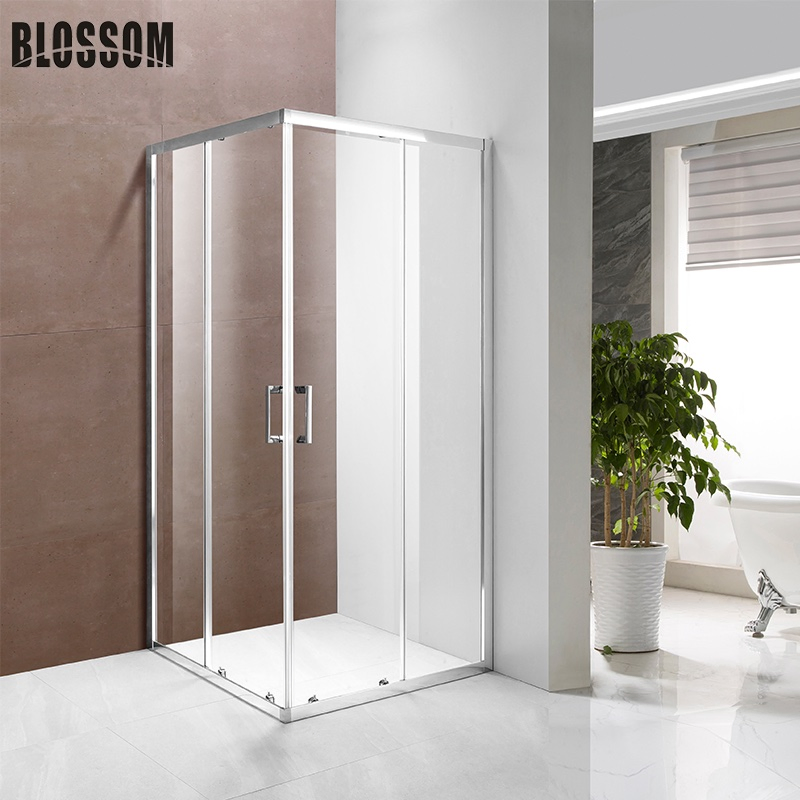 Factories Bathroom Square Sliding Doors Tempered Glass Simple Shower Enclosure