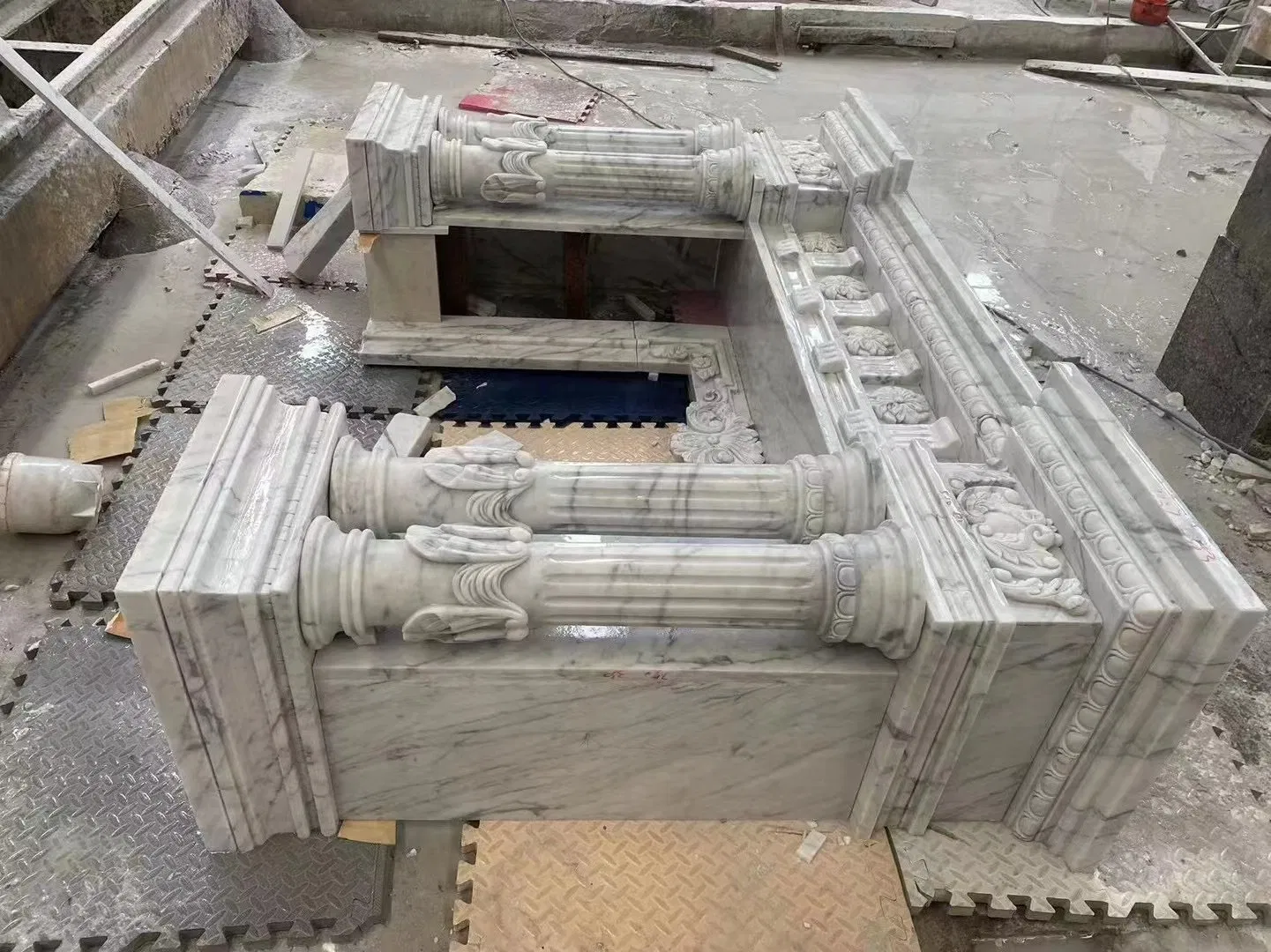 Home Decor Overmantel Granite Stone Limestone European Style Fireplace Mantel Wholesale White Marble Fireplace Mantel