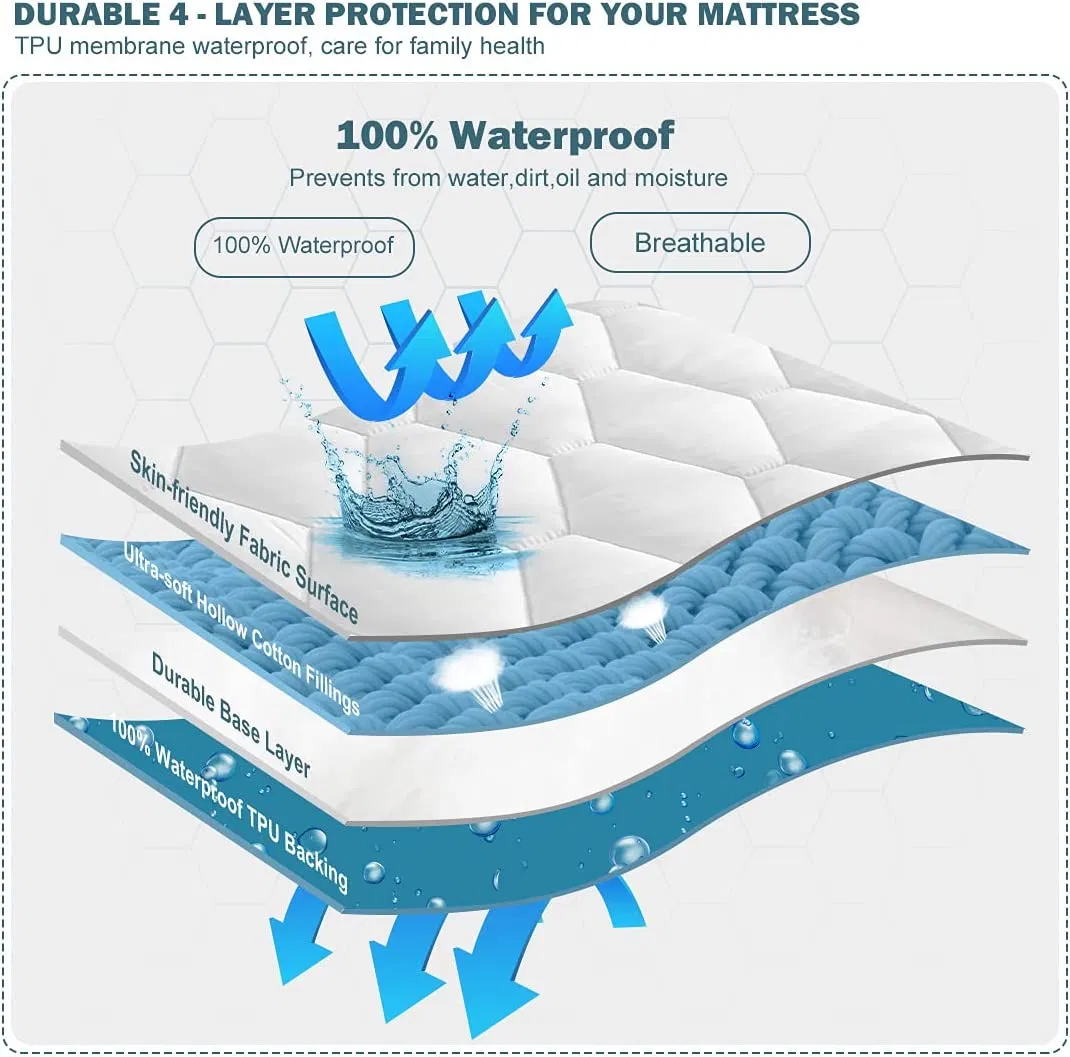 High Quality Waterproof Bed Cover for Hotel Villa Home Mattress Protector