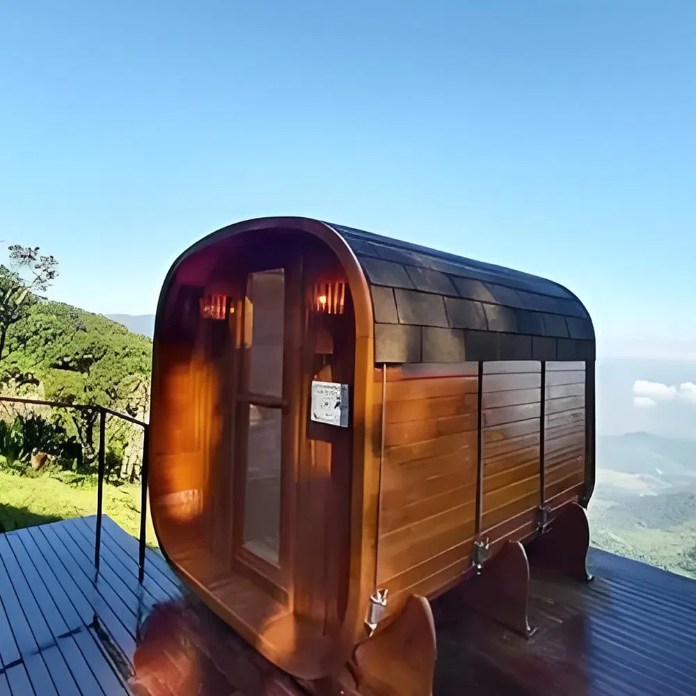 Premium Outdoor Electric Red Cedar Steam Sauna Room for Relaxation