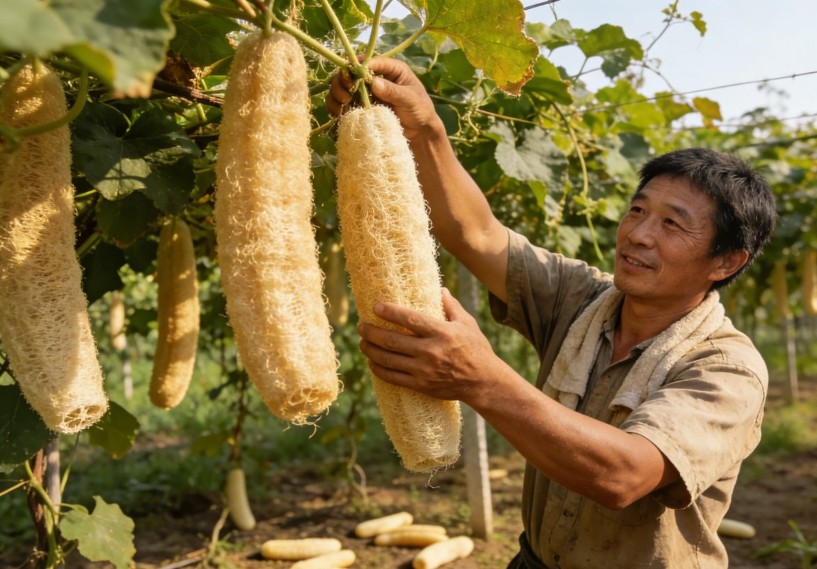 Bulk Sale 100% Natural Loofah Scrubbers Factory Price Durable Bath Sponges for Private Label