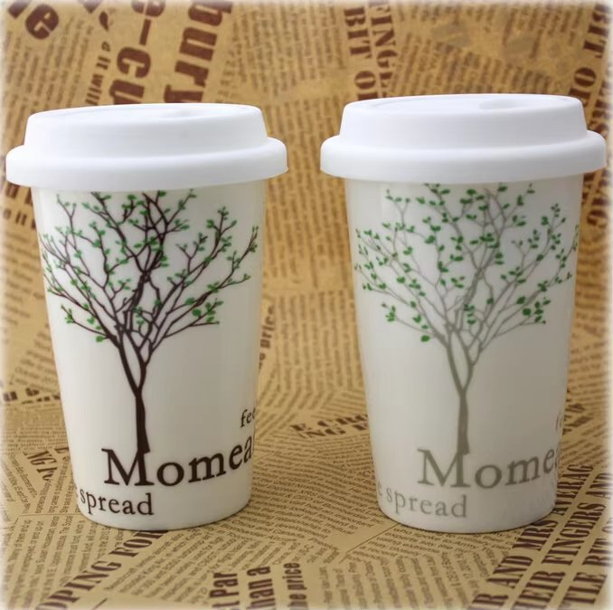 350ml Coffee Cup Ceramic Travel Mug Cup with Lid Custom Logo Coffee Mug