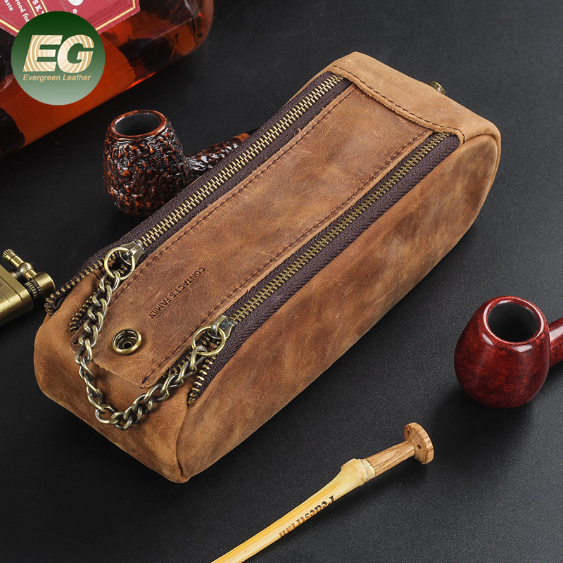 Ga213 Smoke Cigarette Packaging Shaped Gift Humidor Custom Leather Cigar Bags Humidified Zipper Moisturizing Cigarette Box Custom Smoking Tobacco Pouch Bag