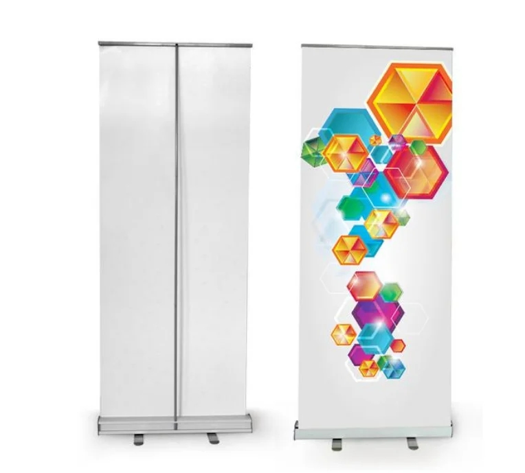 Retractable Aluminum Roll up Banner Stand Portable for Exhibition Display Advertising