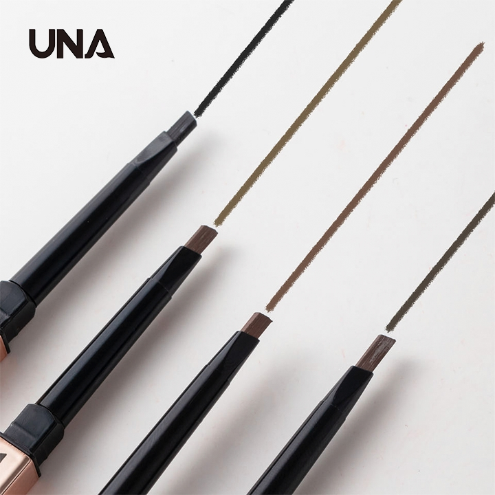 Custom Logo 2 in 1 Ultra-Fine Precision Eyebrow Pencil with Brush Waterproof Cream Eyebrow Rose Gold Thin Brow Pencils