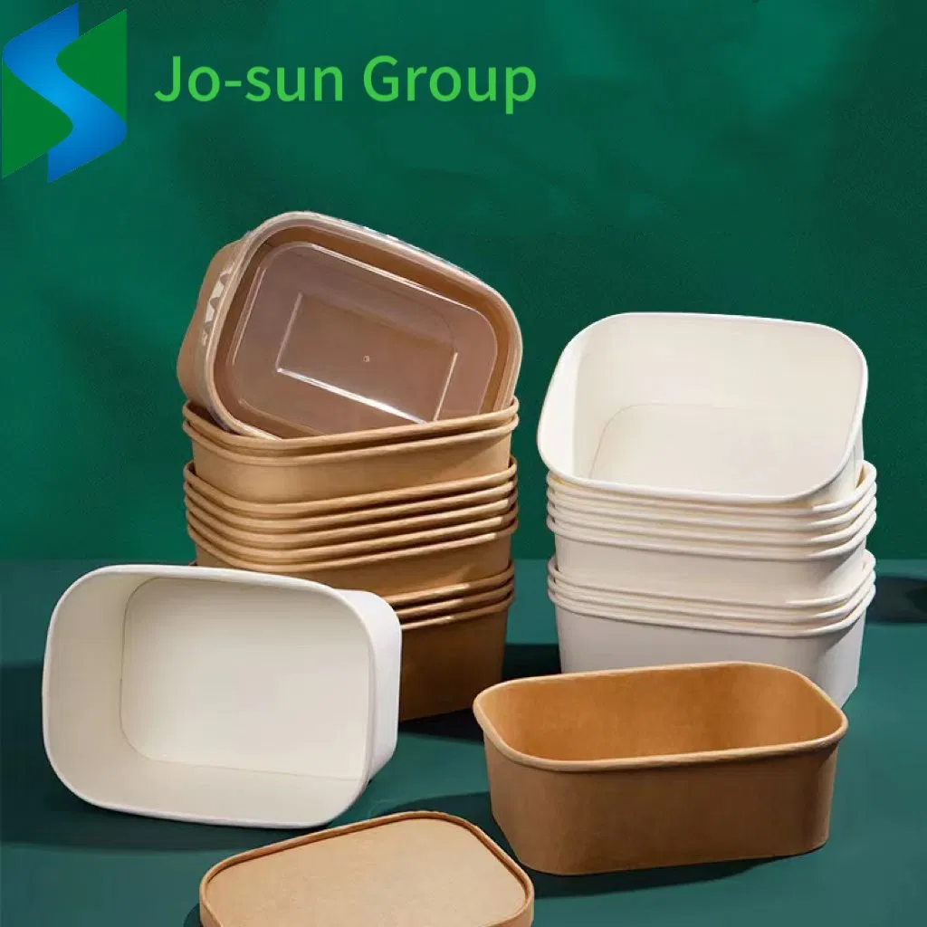 Microwave Heating Lunch Box Spot Disposable Lunch Box Kraft Paper Rectangular Bowl Takeout Lunch Box Disposable Bowls