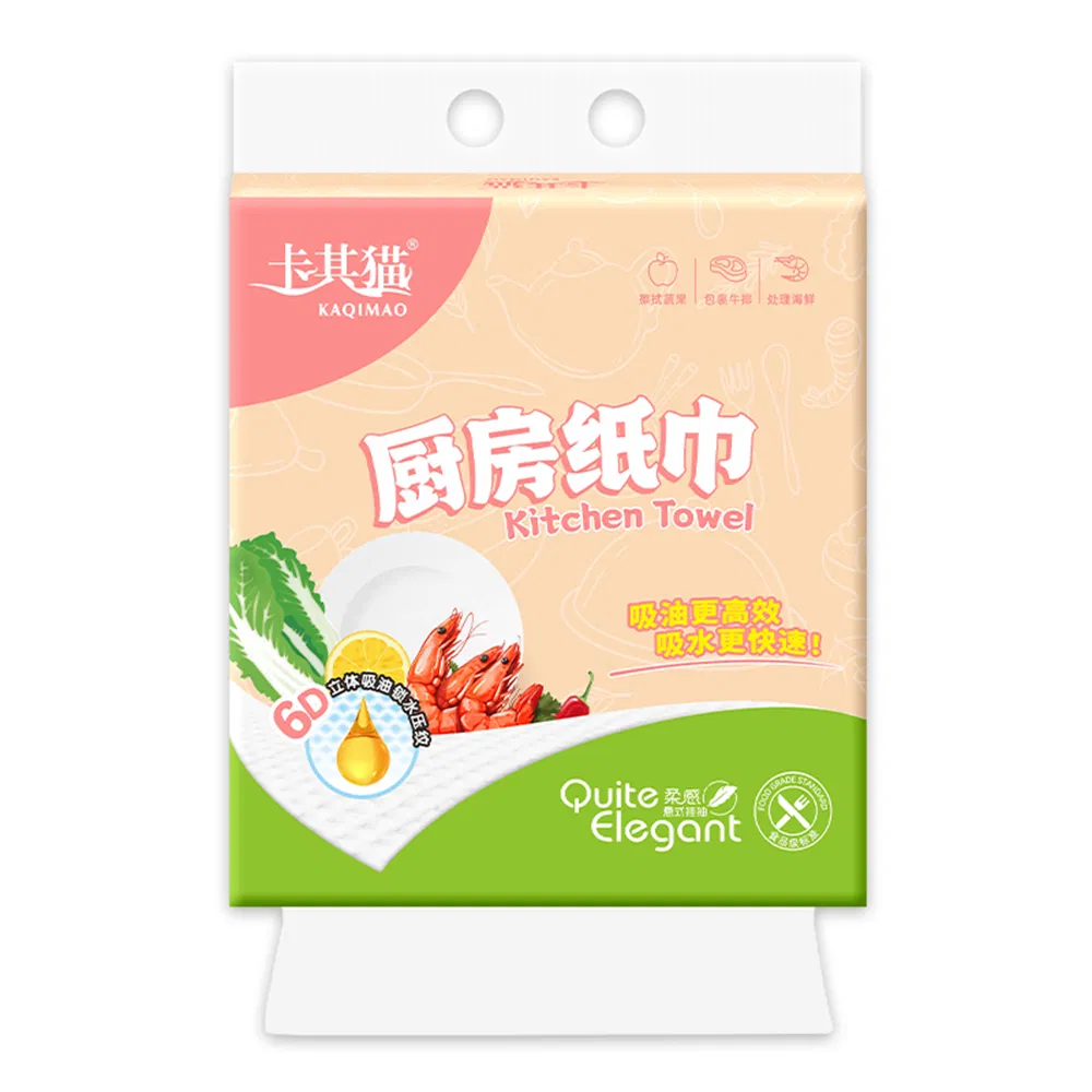100% Virgin Pulp Thickening Super Absorbent Kitchen Tissue for Cleaning Dishes