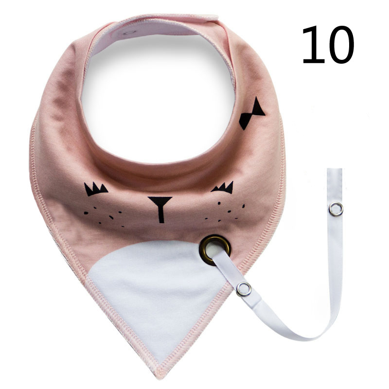 Double-Sided Organic Cotton Baby Bib with Clip for Easy Feeding