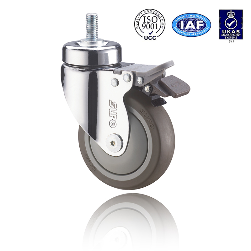 Plate Swivel TPR Customizable Stable Medical Beds & Chairs Rueda Industrial Caster