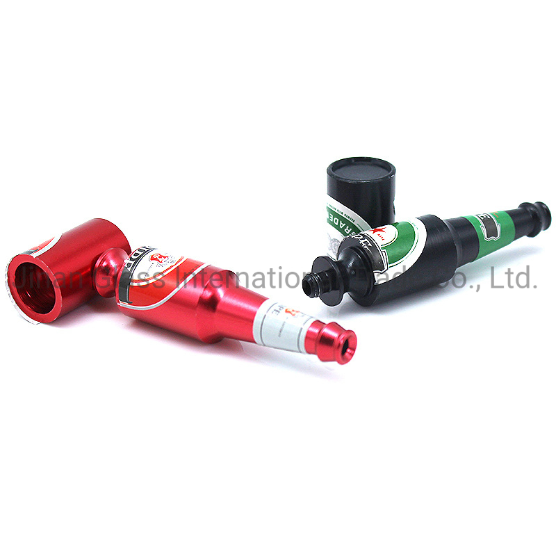 Beer Bottle Pipe Printing Portable Pipe Creative Mini Pipe Glass Pipe