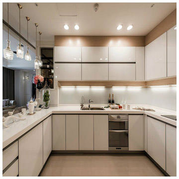Modern Custom Make High Gloss Lacquer Kitchen Cabinet White 2PAC Kitchen Cabinets