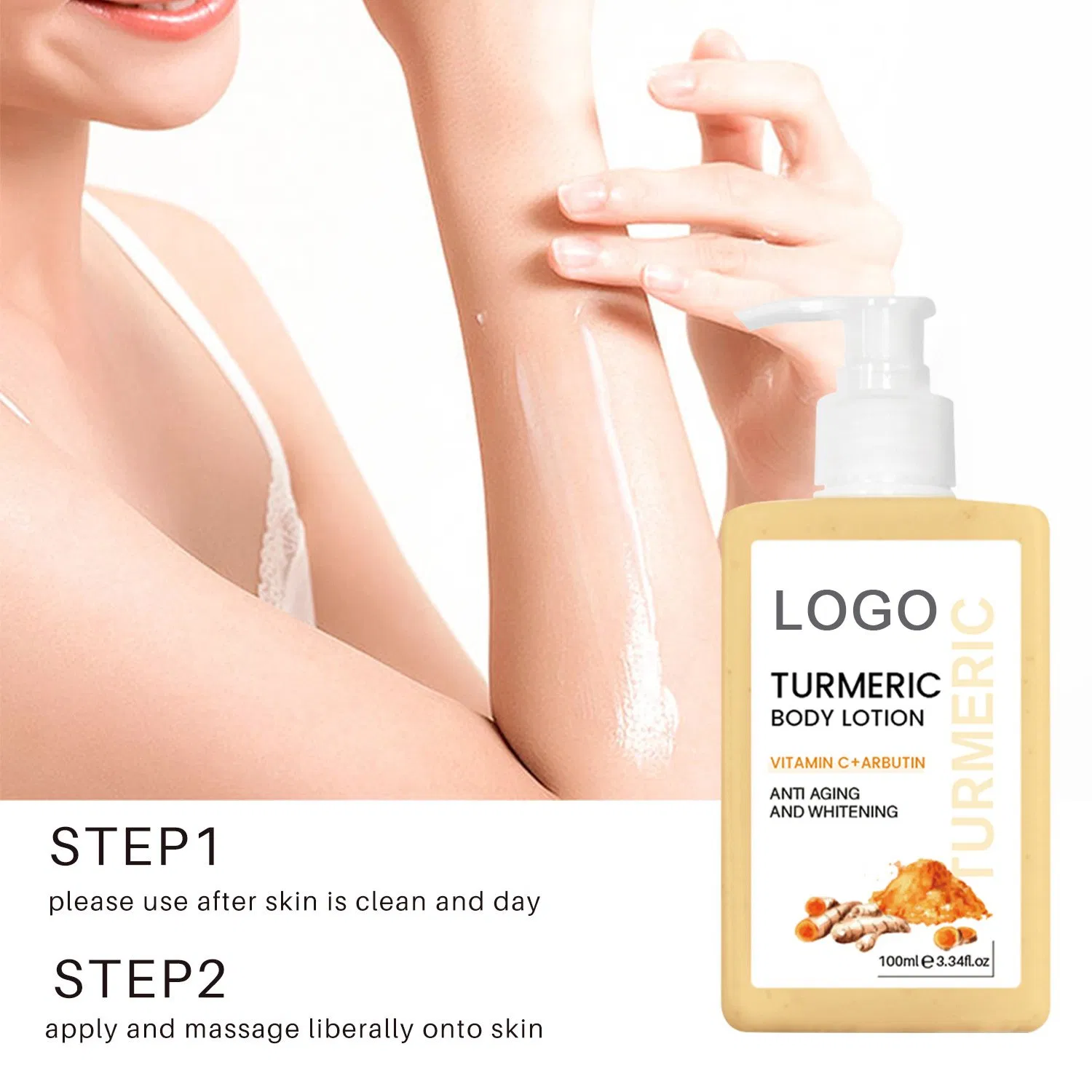 Beauty Cosmetics Skin Care Shea Butter Vitamin C Turmeric Body Lotion Whitening