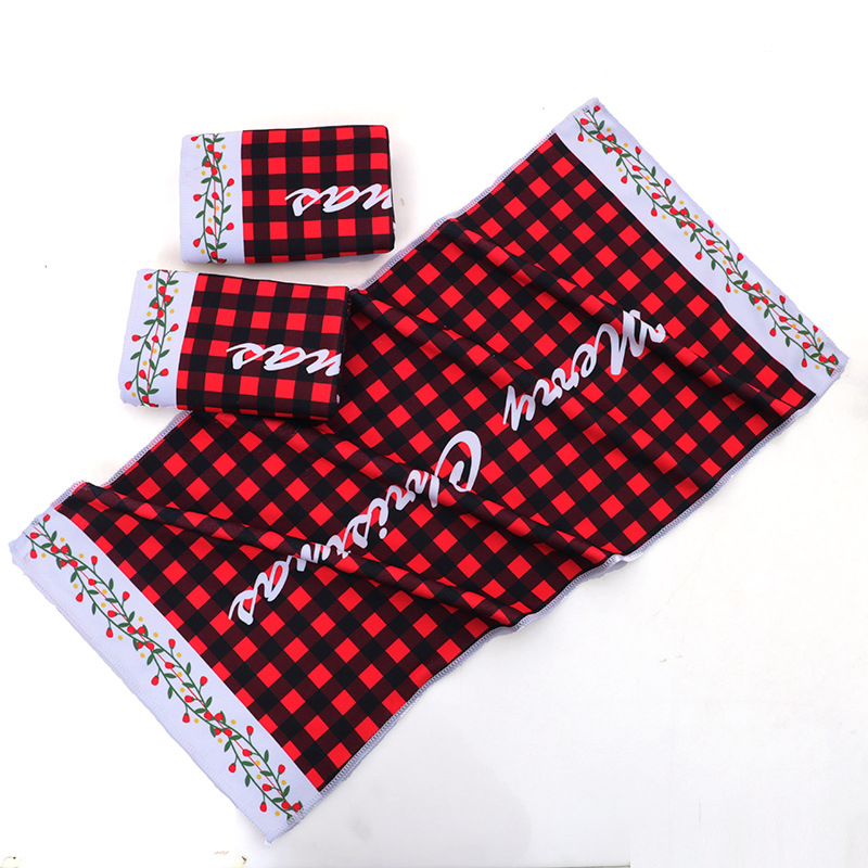 35*75cm Microfiber Cloth Printed Christmas Household Kitchen Cleaning Towel