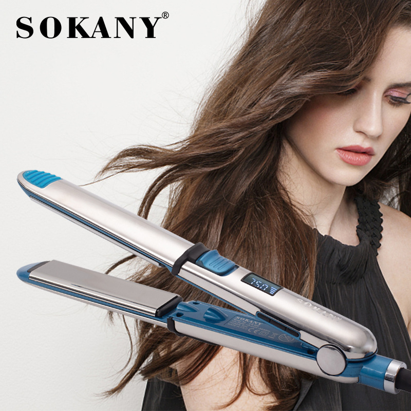 Metal Straightening Machinery Sokany Hair Straightener Flat Iron Hair Straightener Ceramic Professional Hair Straightener Wholesale Price