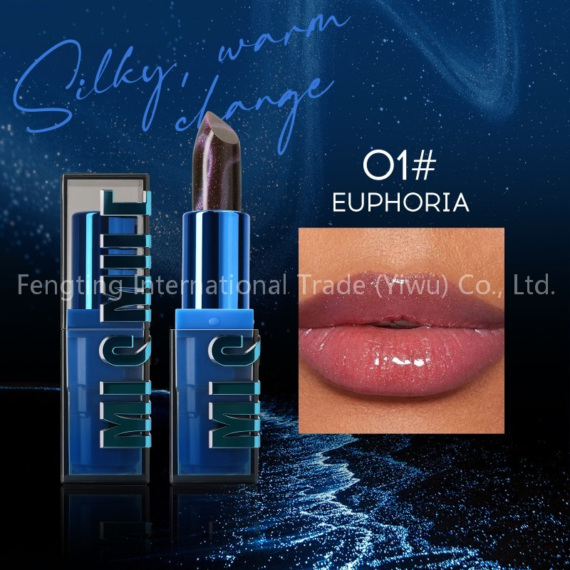 Exclusively Imported Cat-Eye Temperature-Changing Thousands Color Options Fine Glitter Stickiness Color-Changing Lipstick