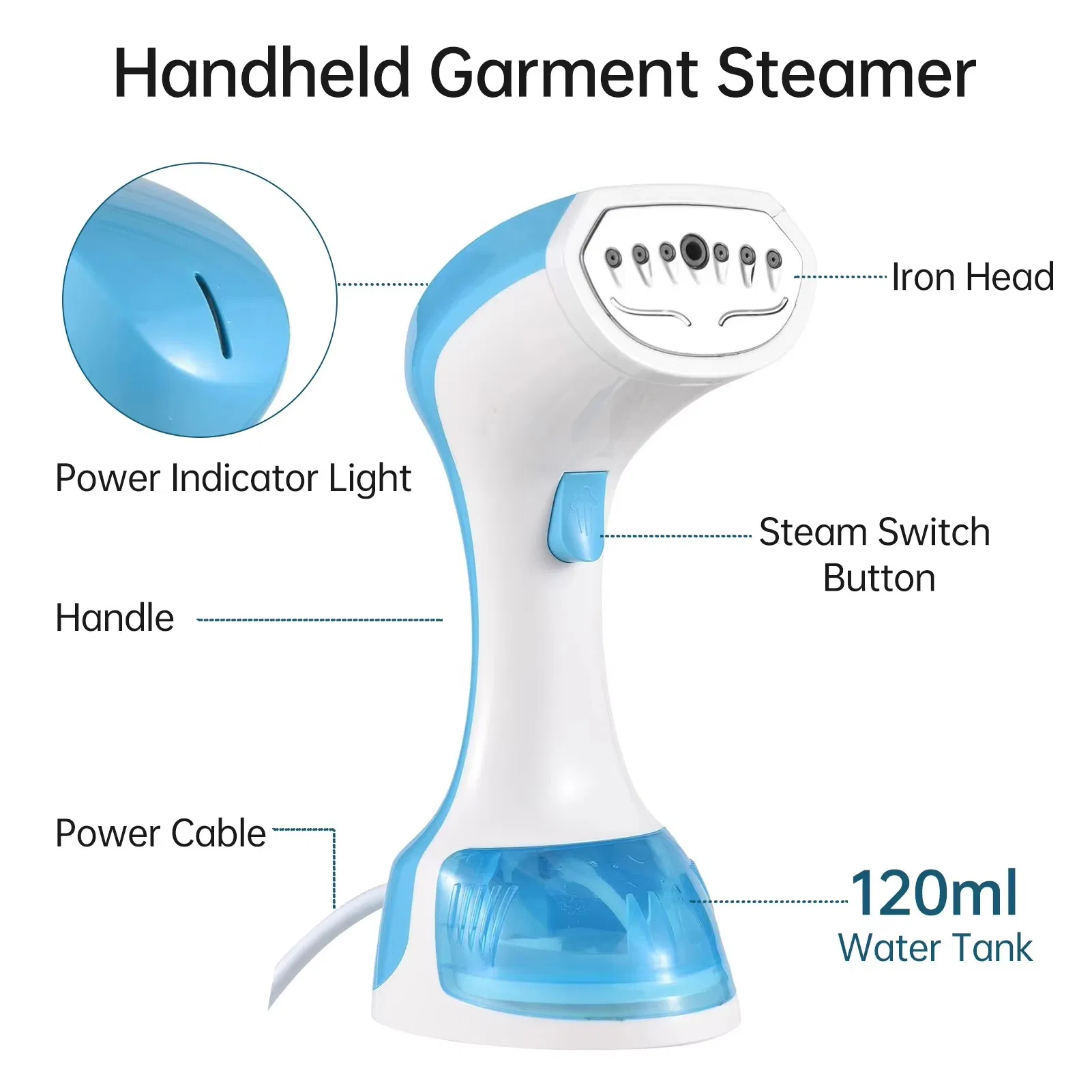 High-Performance Handheld Fabric Steamer for Effortless Travel and Home Convenience
