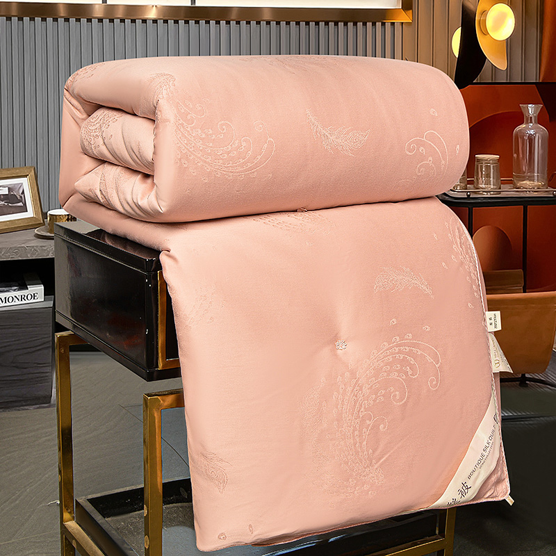 Jacquard Mulberry Handmade Silkworm Silk Duvet 100% Cotton Cover China Quilts for Hot Sleepers