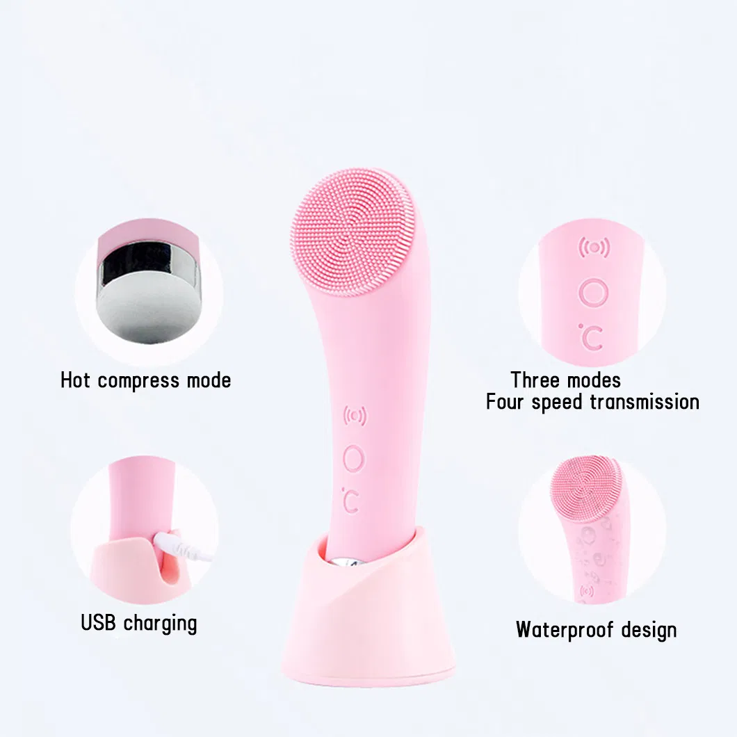 Electric Facial Cleansing Brush Sonic Face Cleaner Facial Cleaning Brush USB Vibrator Brush Deep Cleansing Skin Facial Cleansing Brush