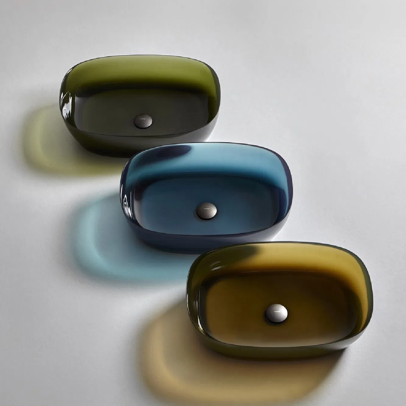 Transparent Pure Resin Washbasin Solid Surface Artificial Stone Basin for Bathroom