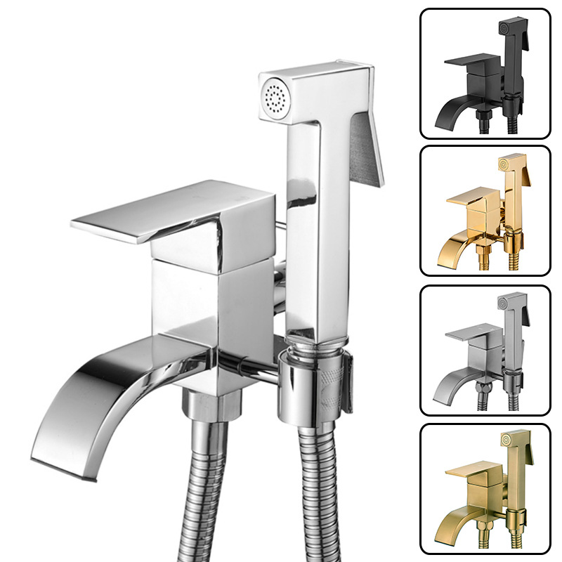 Brass Single - Cold Faucet with a Bidet Sprayer.