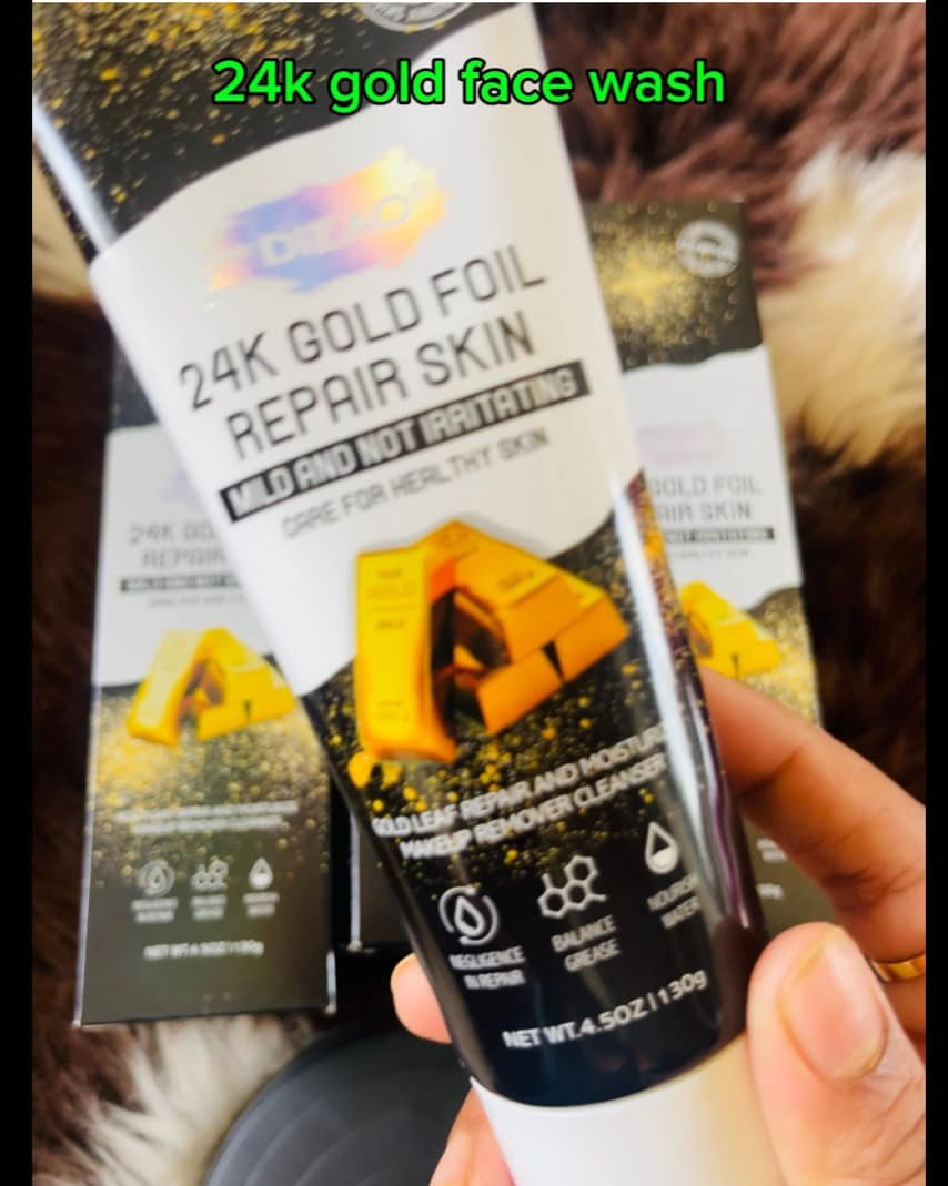 24K Gold Foil Repair Moisturize Skin Makeup Remover Cleanser