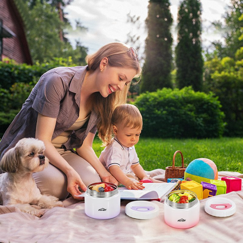 Aohea 350ml/250ml Double Wall Vacuum Insulated Stainless Steel Food Jar for Kids