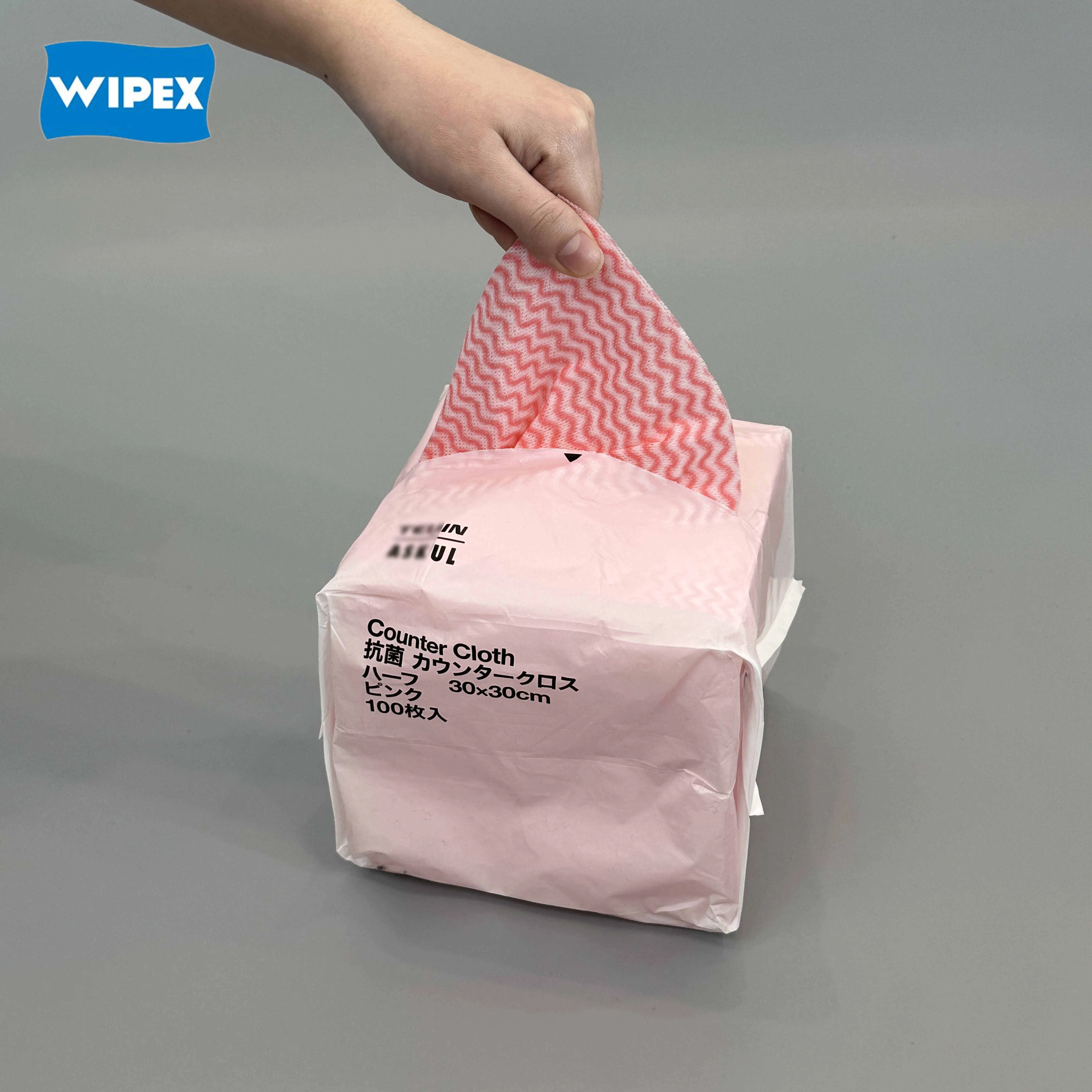 Wipex Wave Pattern Dry Wipes Spunlace Nonwoven Kitchen Cleaning Wipes