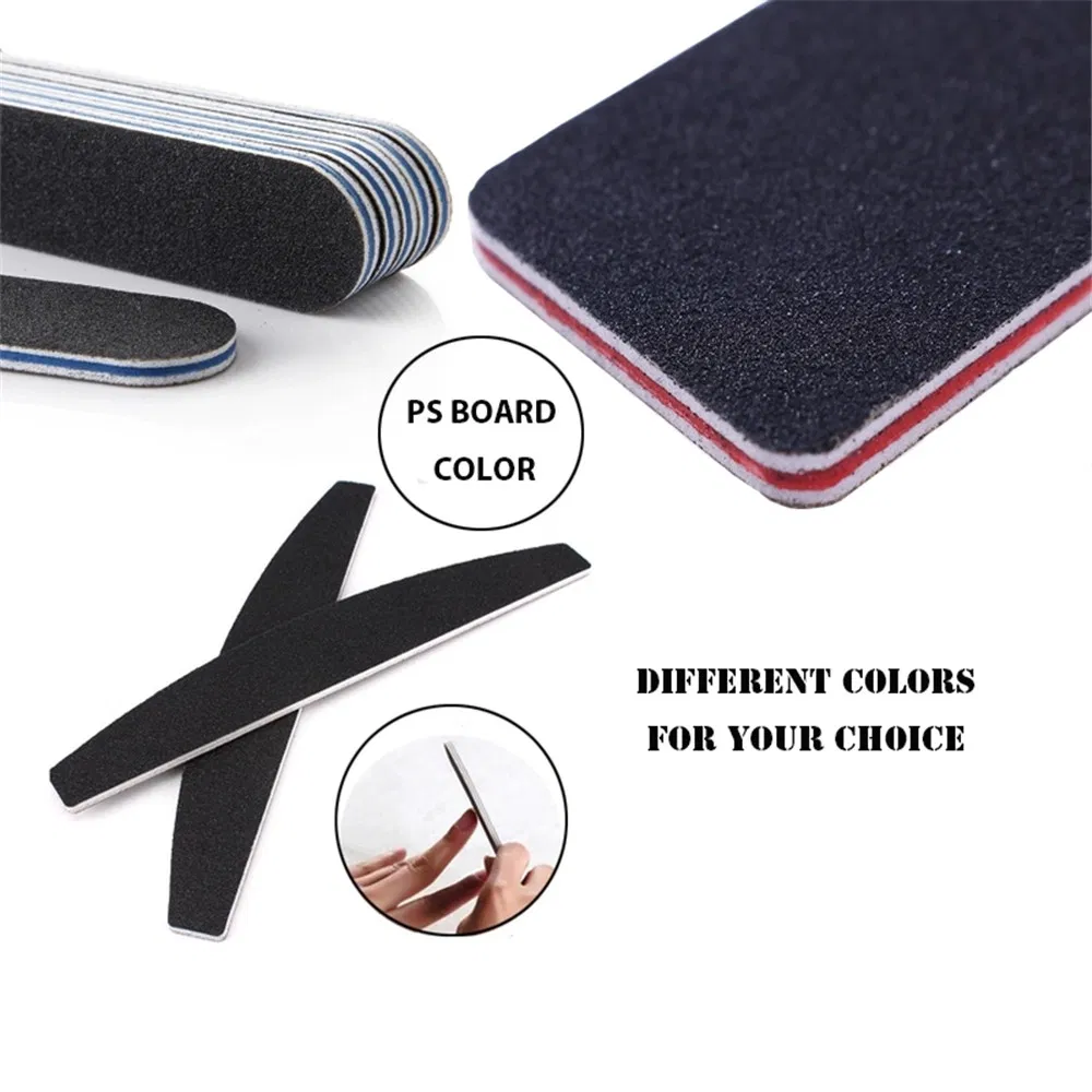 Customized High Quality 100/180 Grits Emery Nail File Zebra Nail File Double Sides Nail Polishing Files