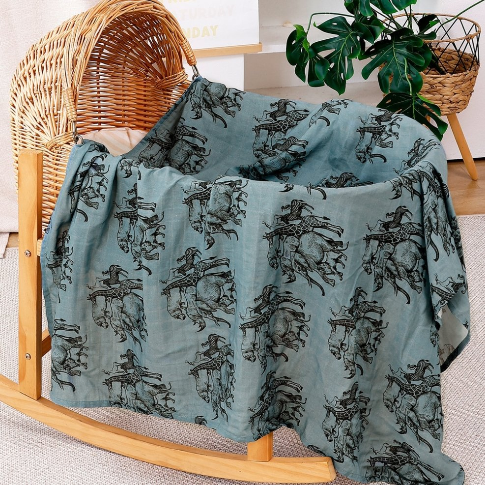 Детское одеяло Happy Flute 120x110 см, хлопок, мультяшный принт