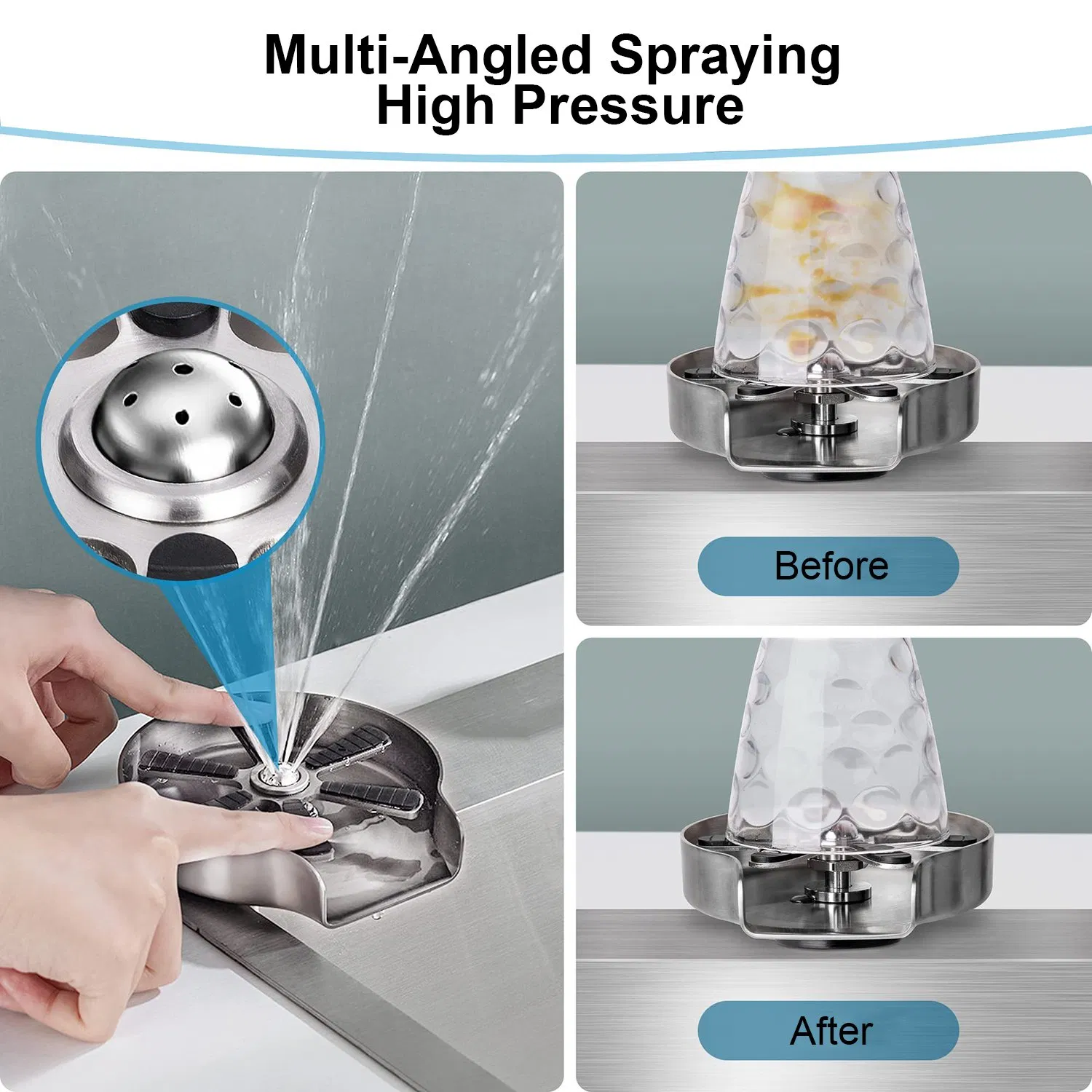 Wholesale Metal Bar Cup Cleaner Kitchen Sink Glass Rinser for Baby Bottle Washer