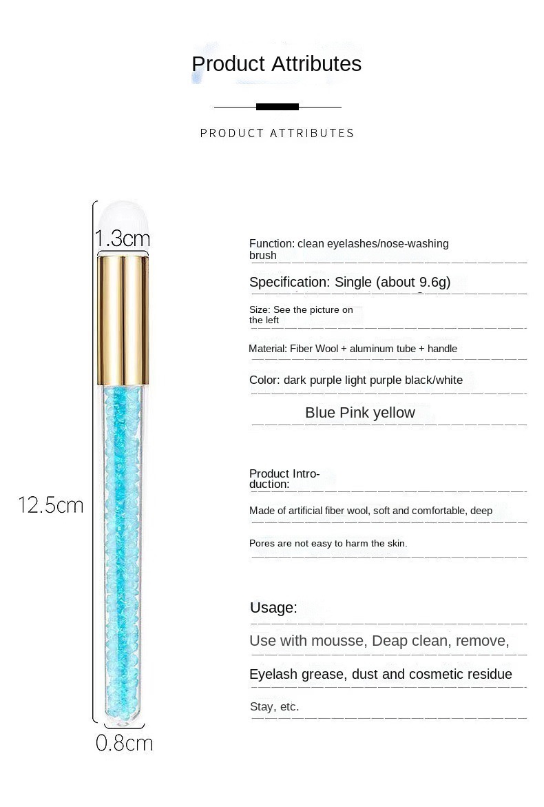 Wholesale Price Diamond Eyelash Shampoo Cleaning Brush, Multi-Functional Brush.